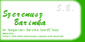 szerenusz barinka business card